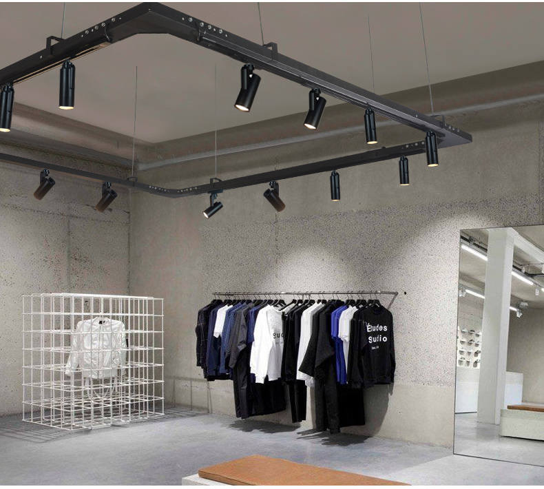 One of the application cases of Motorized Track Light: Fashion clothing brand store