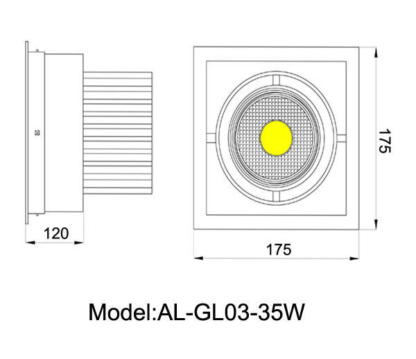 adjustable 35w cree led grille light cob spot light