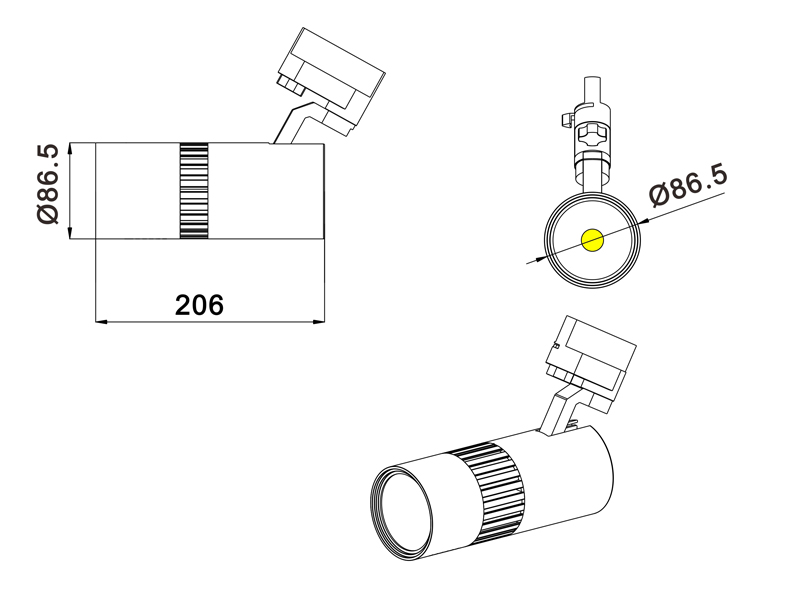 60w track light size