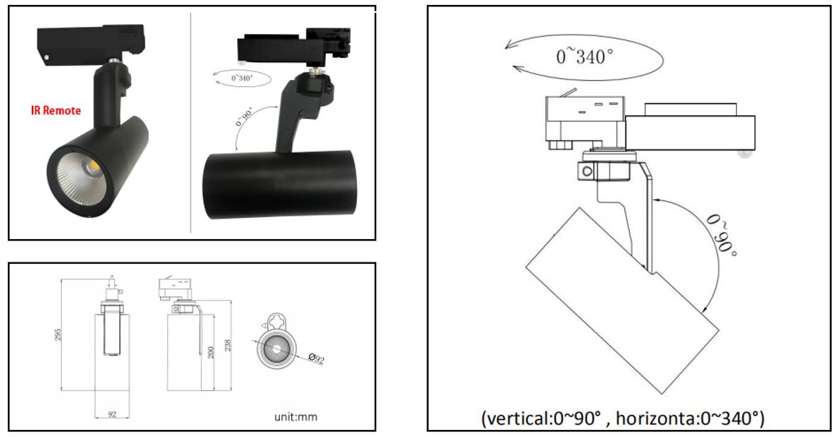 Dimmable track lights detail