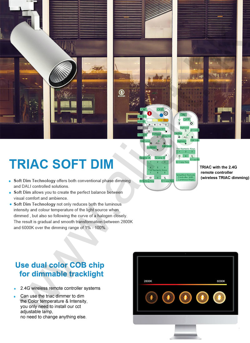 TRIAC soft dim track light 