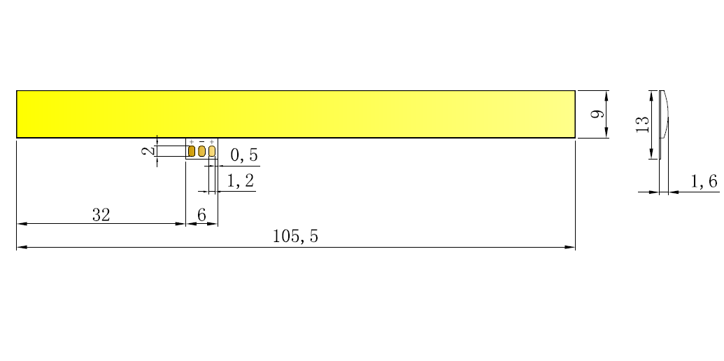 flexible cob led 3w 3v