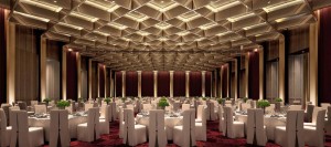 Notes on the lighting design of the banquet hall during the hotel decoration.