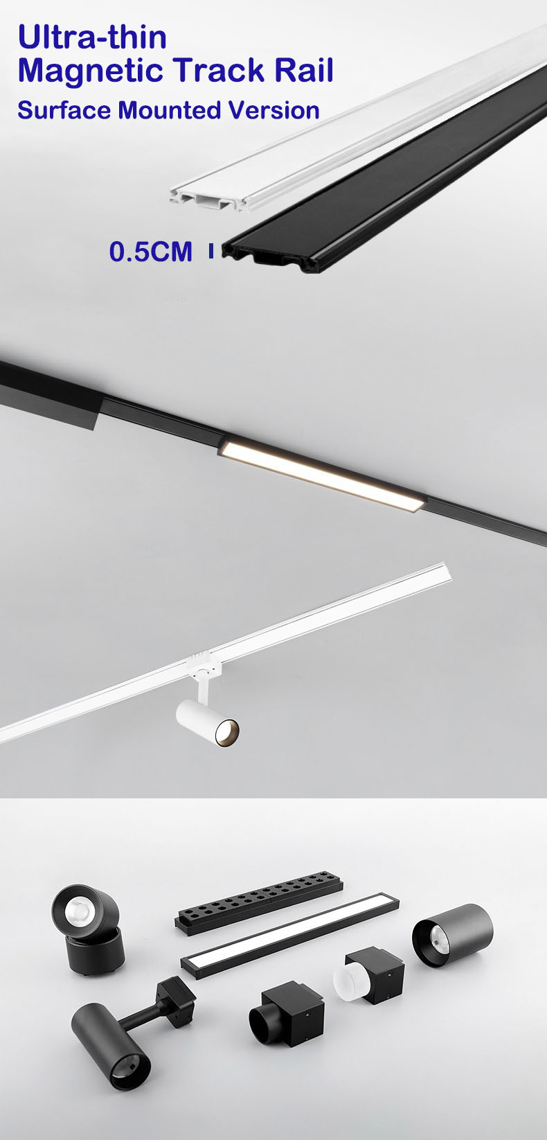 Ultra thin magnetic suction lamp series – no need for suspended ceiling | slotted | pre embedded