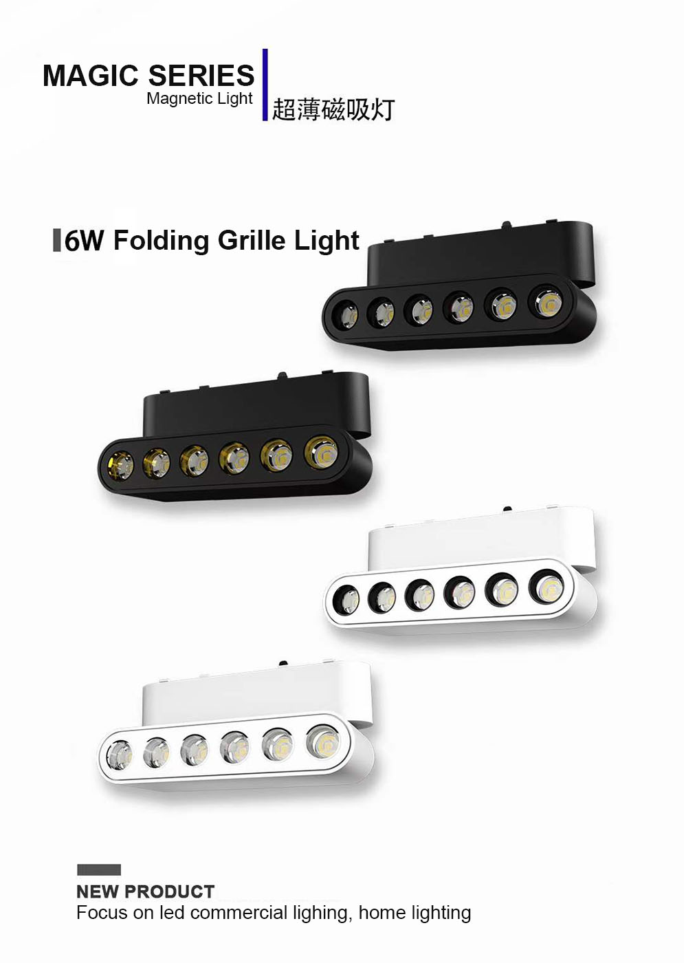New arrived magnetic folding spotlight/ grille light