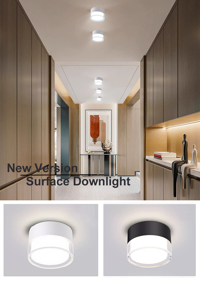 Surface mounted transparent downlight