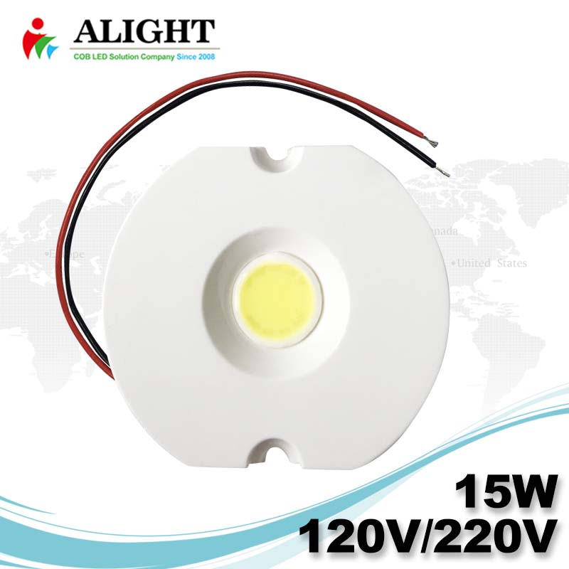 15W 120V/220V Driverless 0-100% Triac Dimmable Soldering Free AC COB LED