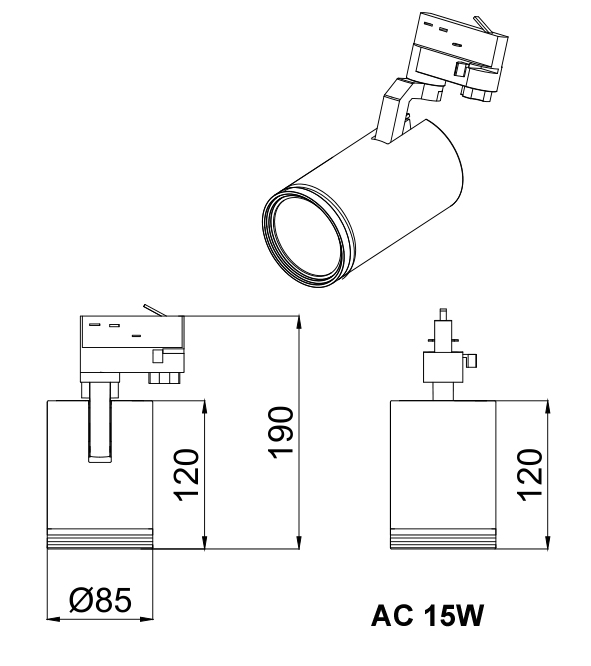 AC COB LEDトラックライト15Wのsize.jpg
